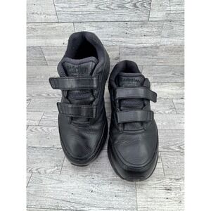 Brooks Addiction Walker V-Strap Black Leather Walking Shoes Women Size 8.5D
